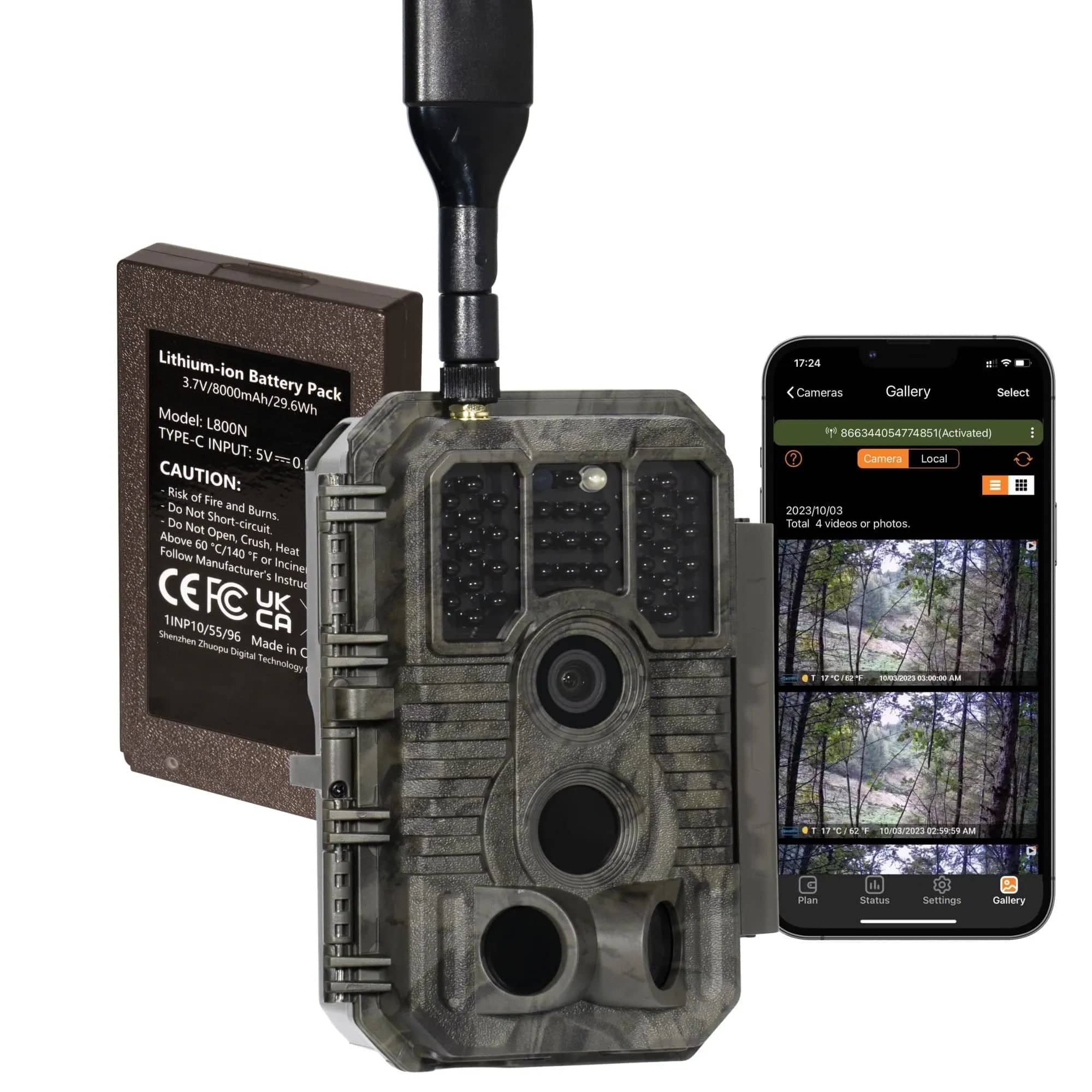 GardePro Cellular Trail Camera X60PMB Pre-Installed Contract SIM With Rechargeable Battery & 32G Built-in Memory SD Card
