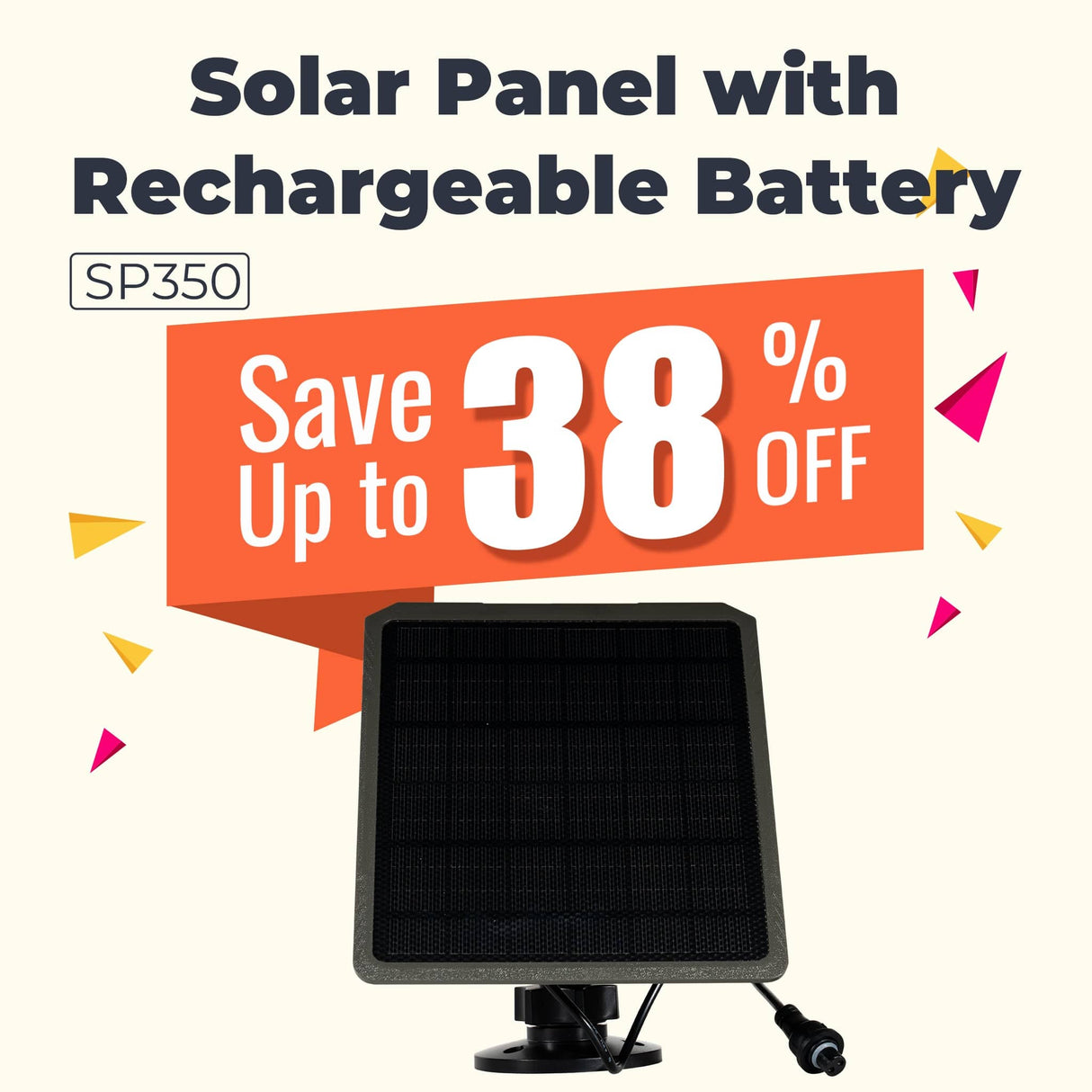 GardePro SP350 Solar Panel with Rechargeable Battery