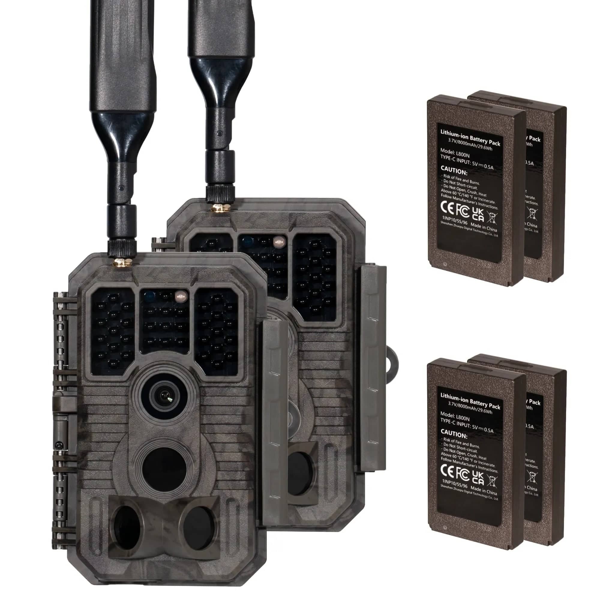 GardePro Cellular Trail Camera X60P Pre-Installed Contract SIM With Rechargeable Battery 2-Pack