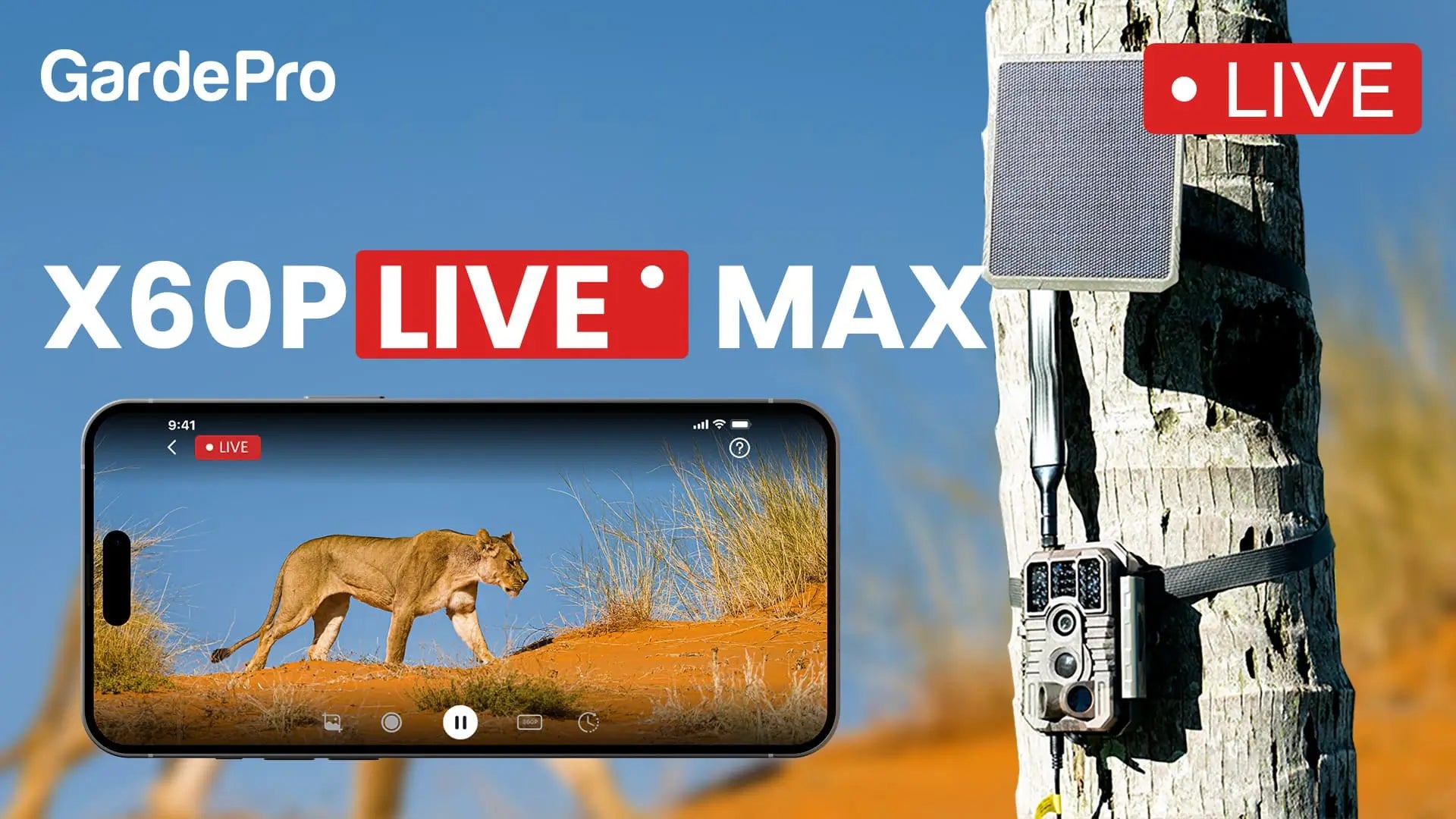 The GardePro X60P Live Max trail camera connects to the strongest LTE network and can send photos to your phone in real-time or at intervals.